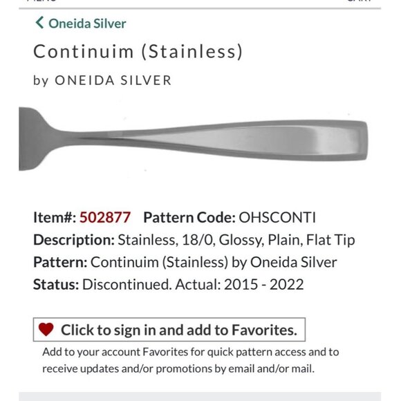 Oneida Silver Continuum Stainless Steel 18/0 Glossy teaspoons 2 Flat Tip 2015-20 - Picture 1 of 5